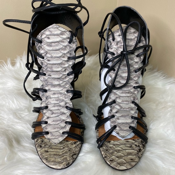 ALDO Croc Lace up Gladiator Heel Sandal - Picture 6 of 9